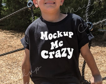 Boy Tshirt Mockup Gildan 5000B Youth Black Shirt Mockup Children Shirt Mockup Outdoor Shirt Mockup Kid Tshirt Mockup Playground Shirt Mockup