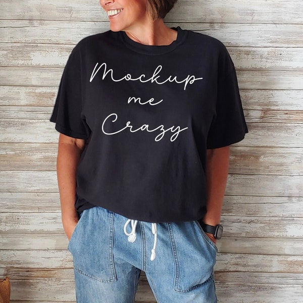 Comfort Colors Mockup Black 1717 Shirt Mockup Trendy Womens Tshirt Mockup T-shirt Mockup Summer Shirt Mockup Women Model Mockup