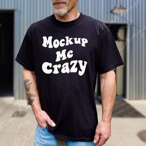Male Mockup 1717 Black Tshirt Mockup Comfort Colors Tshirt Mockup Guy Mockup Street Style Mockup Male Model Mockup Outdoor Mockup
