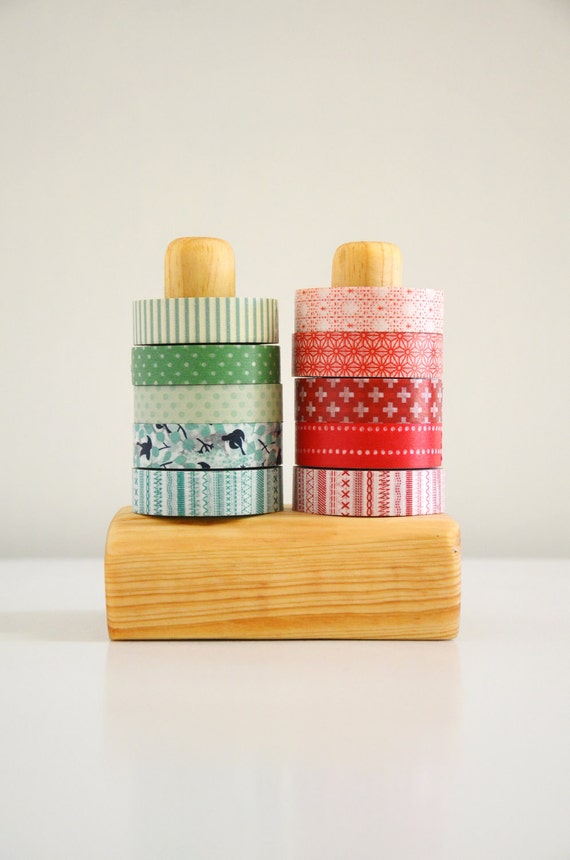 Items similar to Sturdy Washi Tape Organizer Masking Tape Holder Wooden Eco friendly Wood