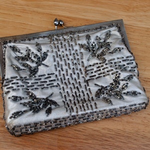 Beaded Silver Evening Clutch