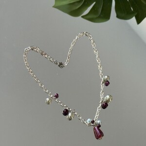 Silver Pearl and Beaded Charm Necklace