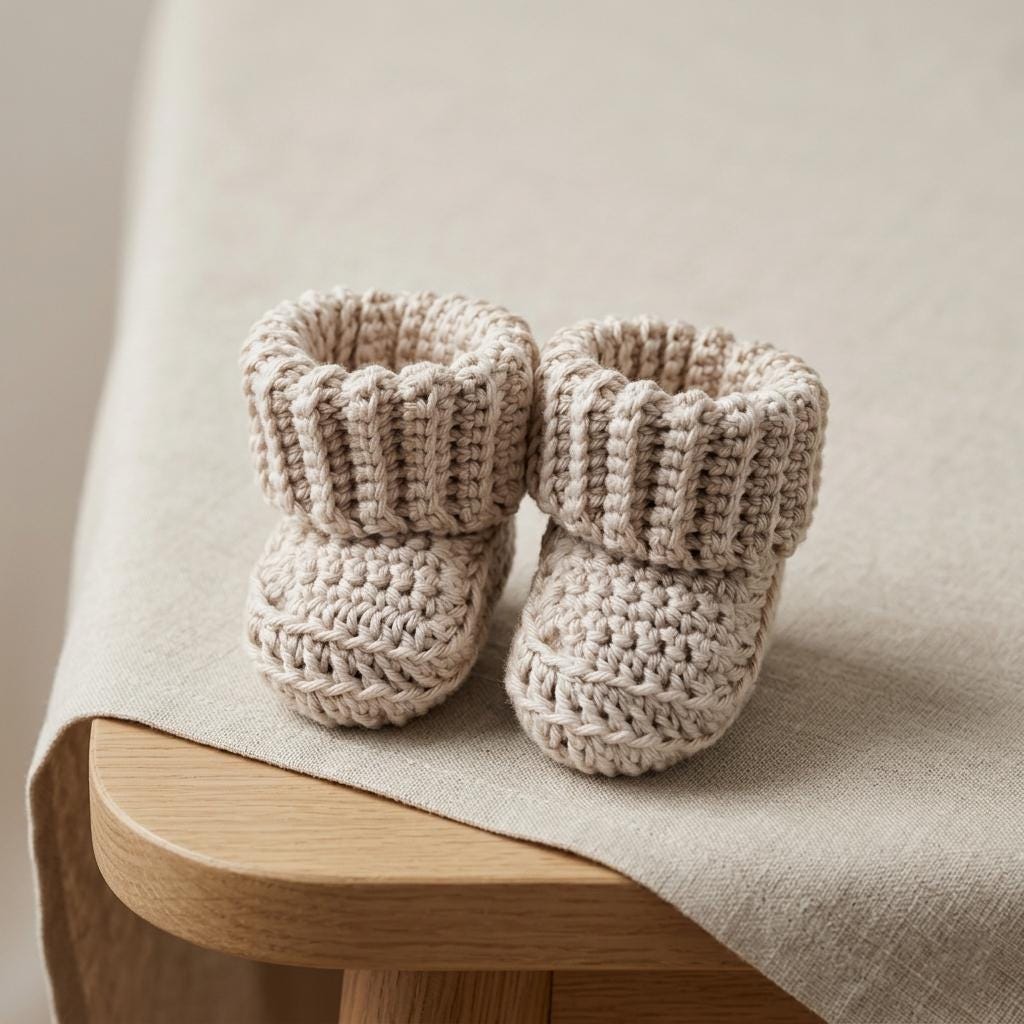 Crochet Cuffed Baby Booties Pattern PDF — Easy Beginner Newborn Baby ...