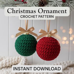 CROCHET PATTERN Christmas Ornament Pdf, Crochet Bauble Pdf, Amigurumi Ball Pattern Pdf, DIY Holiday Decoration, Beginner Christmas Crochet