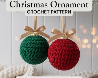 CROCHET PATTERN Christmas Ornament Pdf, Crochet Bauble Pdf, Amigurumi Ball Pattern Pdf, DIY Holiday Decoration, Beginner Christmas Crochet
