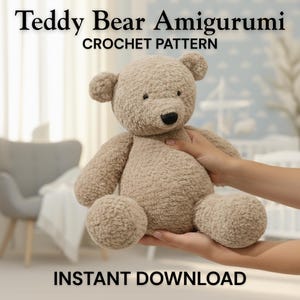 Patrón de osito de peluche a crochet, amigurumi (PDF)