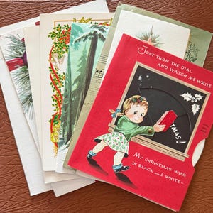 Set of 7 Vintage Unused Christmas Cards (No envelopes)
