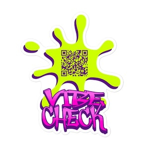 Vibe Check-sticker met bewerkbare QR-code