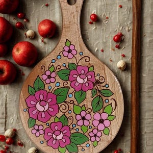 hand-painted cutting board serving board cheese board  unique gift  environmentally friendly kitchen tool   Ukrainian ornament Mother&#39;s Day