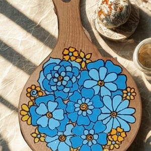 hand-painted cutting board serving board cheese board  unique gift  environmentally friendly kitchen tool   Ukrainian ornament Mother&#39;s Day