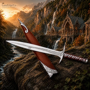Sting Sword Replica – Elven Inspired Sword with Scabbard, Bilbo & Frodo Fantasy Collectible, Display, Gift