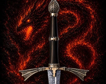 Daemon Dark Sister Valyrian Sword Replica | Dragon Rider Fantasy longsword | Collectible Gift For him