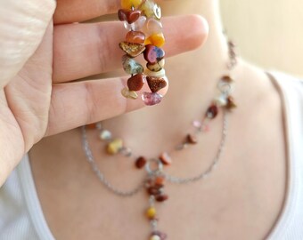 Fairycore grunge earthy crystal earrings