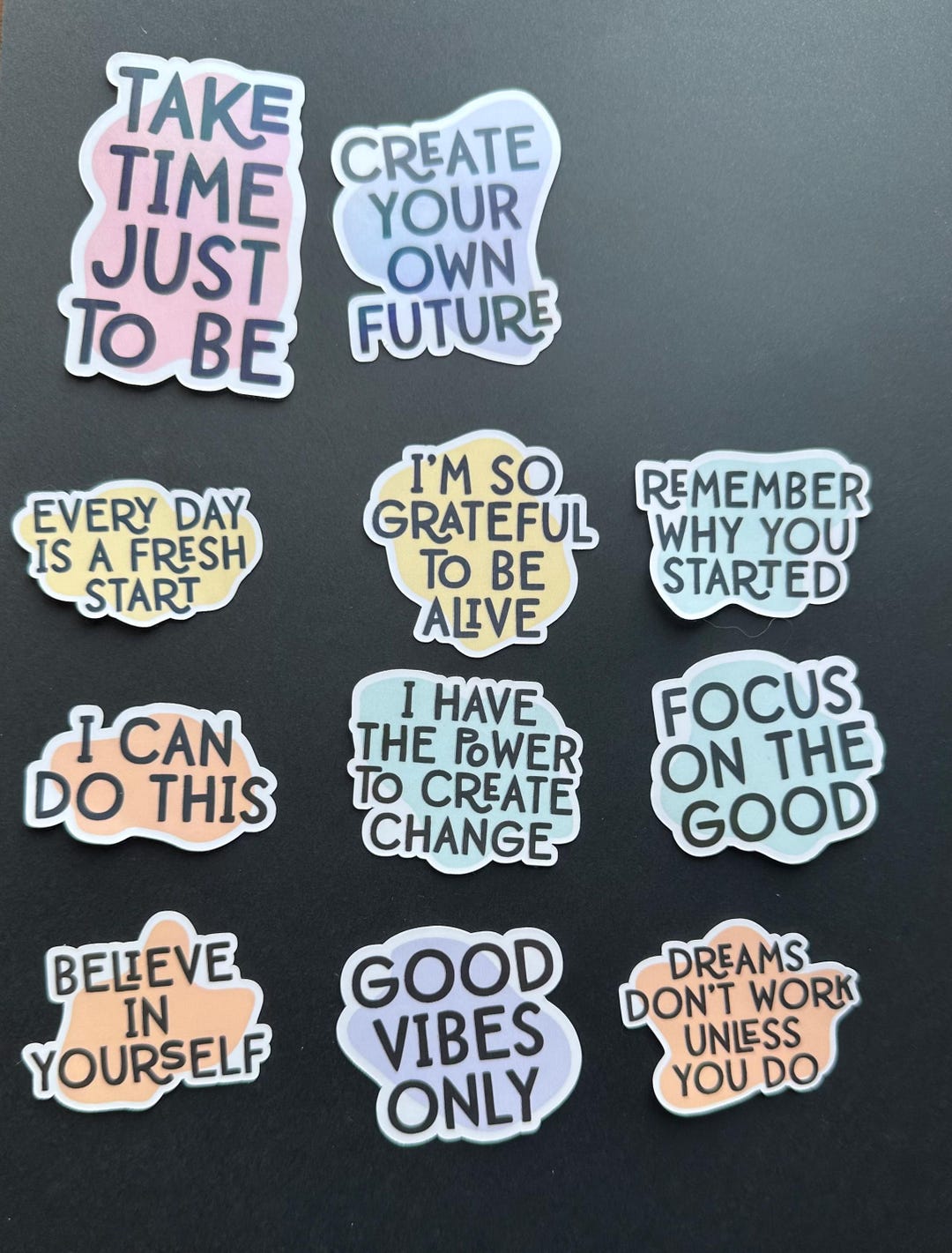 Holographic Positive Affirmation Stickers: Waterproof Vinyl Decals - Etsy