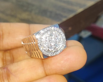 Anello Eternity Con Rubino Rosa Simulato E Zirconi – Argento 925 Placcato Oro Giallo 14K – Fatto A Mano