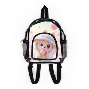 Clear Stadium Backpack with  Labubu Design | Perfect for Concerts, Sports Events, Back to School, Travel, and Everyday Use