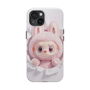 Cute Bunny Phone Case, Tough Phone Cover, Kid&#39;s Phone Accessory, Gift for Animal Lovers, Adorable Rabbit Design