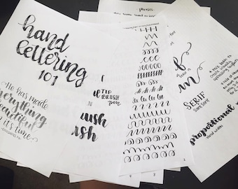 Hand Lettering Practice Guide - 12 pages