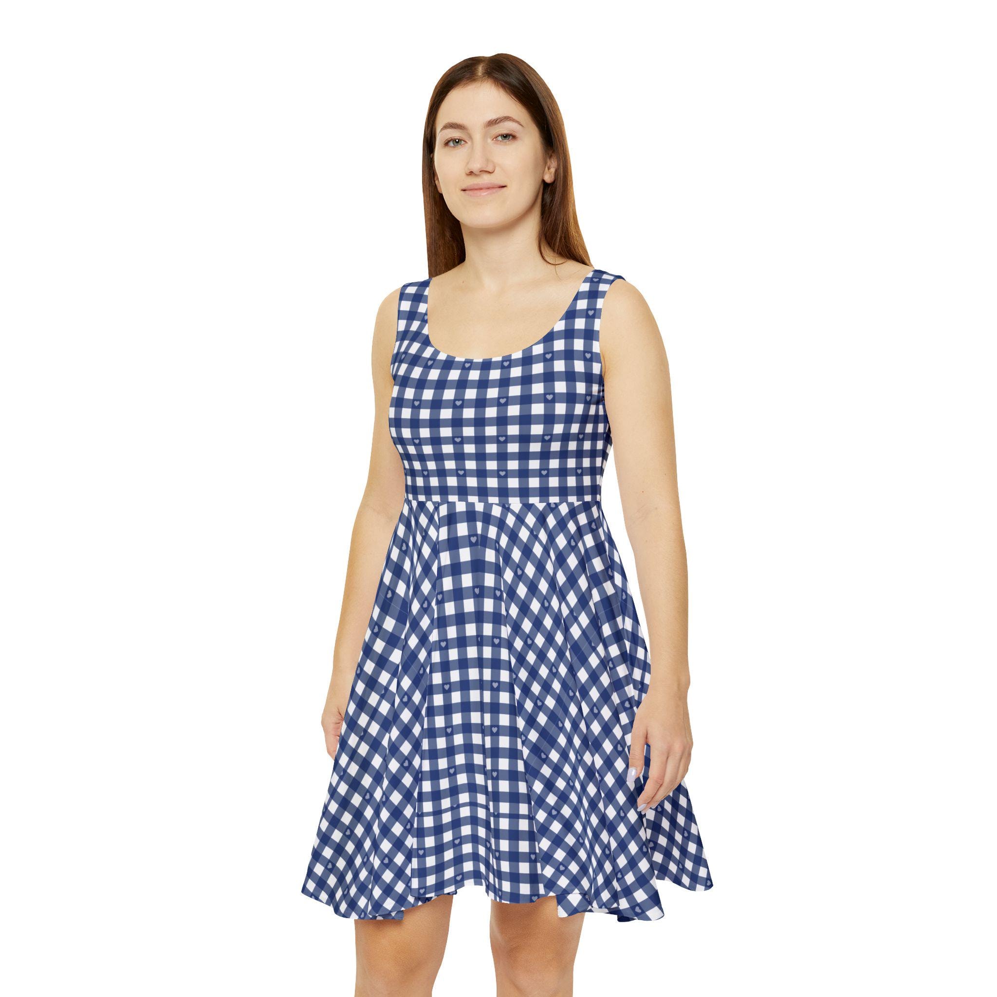 Blue Gingham Plaid Dress - Etsy