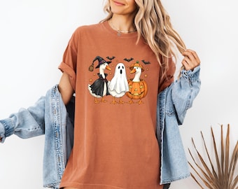 Comfort Colors® Halloween Goose T-shirt, Cute Witch Ghost Pumpkin Duck Tee, Funny Spooky Costume Shirt, Fall Trick Or Treat Vibe Tee