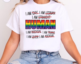 Human Shirt, I am Human Shirt, Black Lives Matter, Pride Shirt, Equality Shirt, LGBTQ Pride Shirt, Anti Racism, Human Rainbow T-shirt