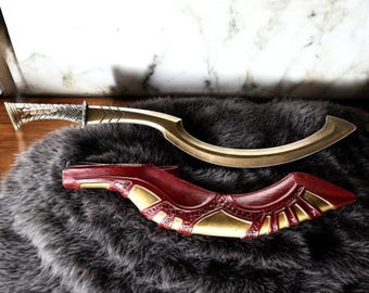 Hand Forged Egyptian Curved Sword Replica | Ancient mythology Blade with Sheath| Handmade Collectible Displau