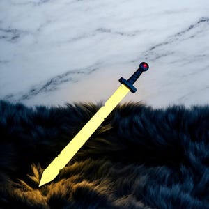 Handmade Finn&#39;s Scarlet Sword Replica: Gold Plated Stainless Steel, Leather Wrapped Handle
