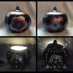 CHOICE OF - Hand Painted Signed Art Gourd Lights, Bowls, Wall Plaques