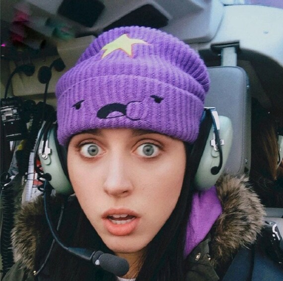Purple Beanie Hat Stars Cartoon Beanies 