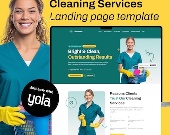 Cleaning Business Website Template | Editable Maid & Housekeeping Landing Page Design
