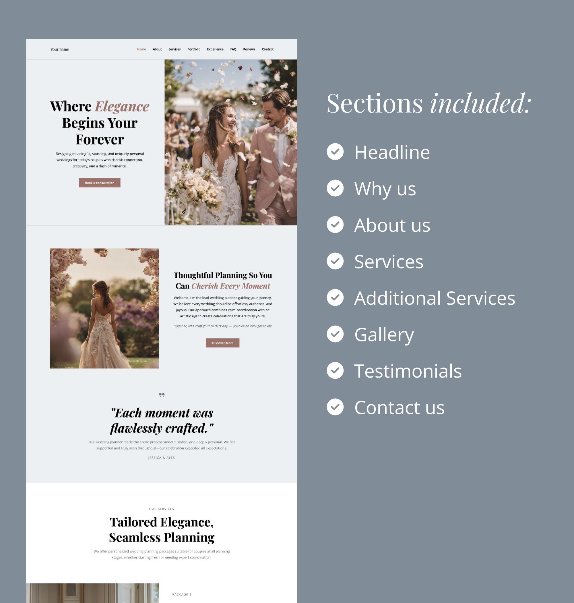 Wedding Planner Website Template Etsy