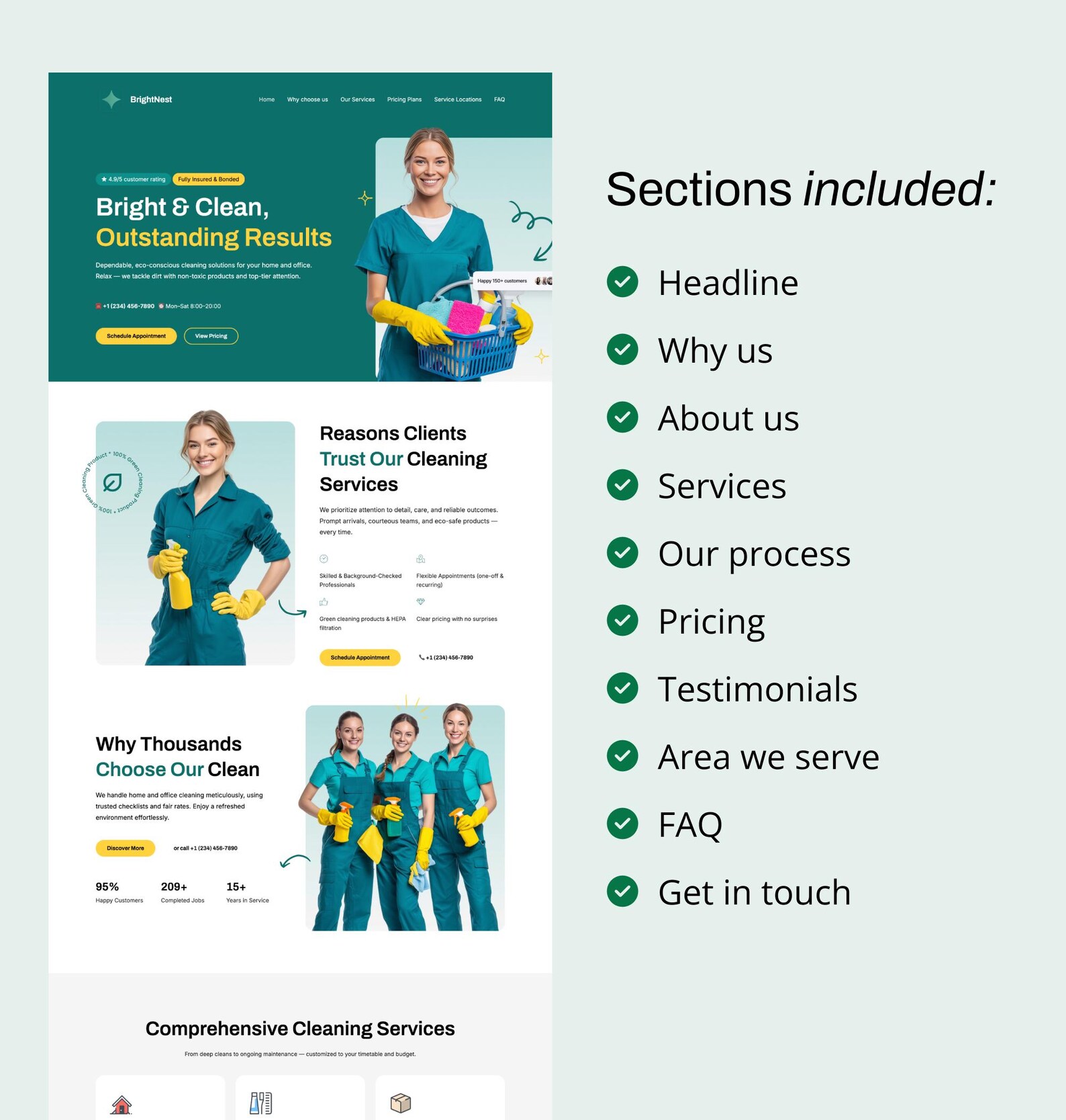Cleaning Business Website Template Editable Maid & Housekeeping