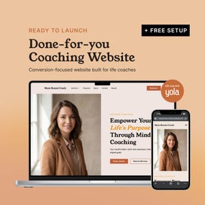 Modèle de site Web de Coach de vie | Image de marque photo IA | Site prêt à l'emploi | Pas de code