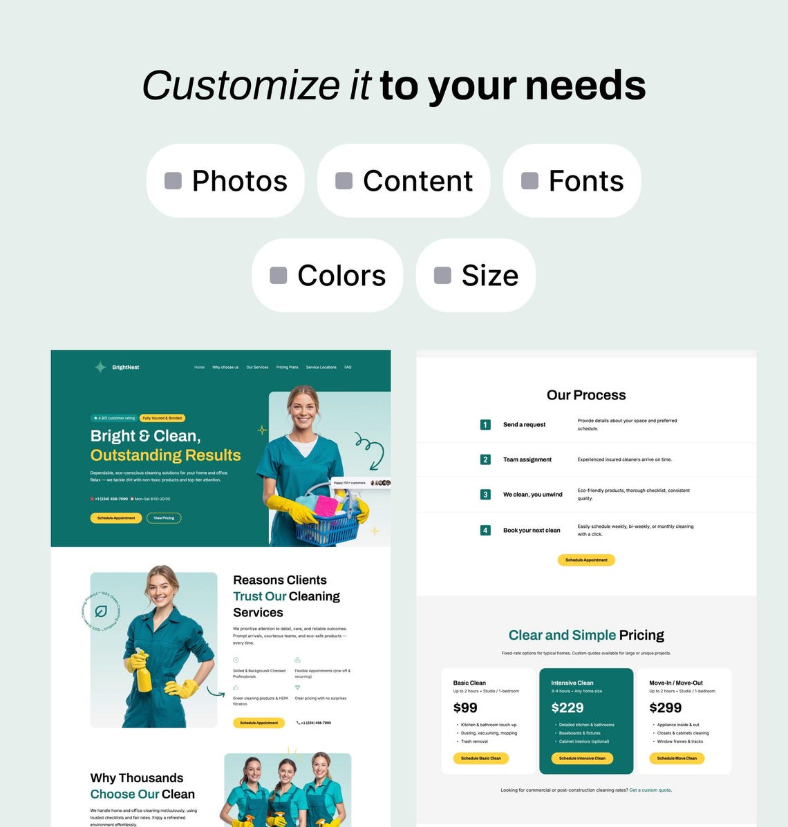 Cleaning Business Website Template Editable Maid & Housekeeping