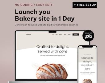 Bäckerei Website Vorlage | Café Landing Page Design | Small Business Website Theme