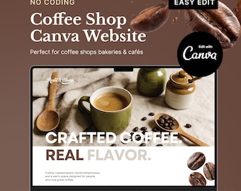 Canva Website Template for Coffee Shops & Cafes | Easy Small Business Website