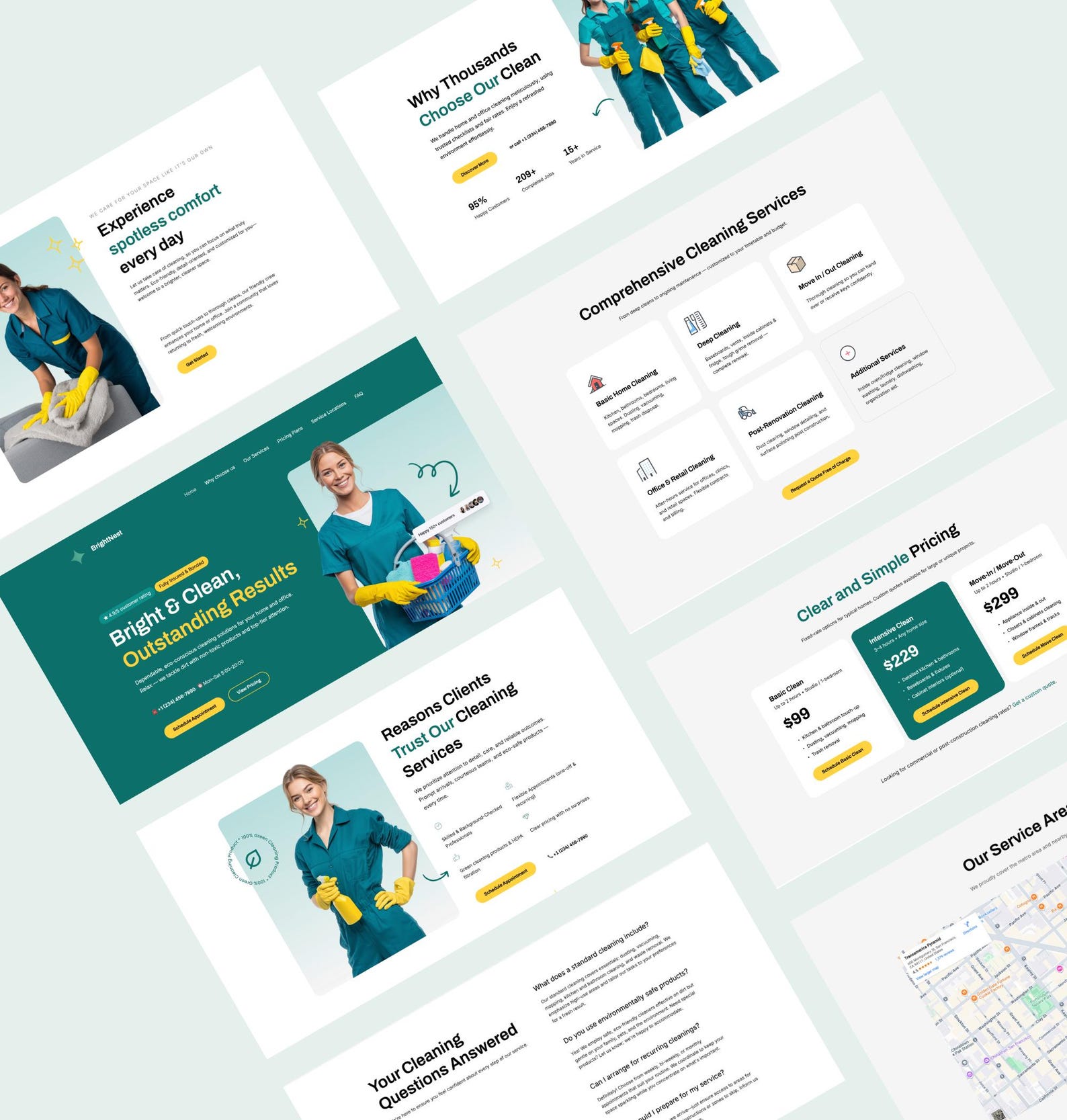 Cleaning Business Website Template Editable Maid & Housekeeping