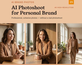 AI Brand Photoshoot | 25 Professional 4K Photos | Personal Brand & Website Photo Set
