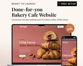 Bäckerei Website Vorlage | Personalisierbar für Ihre Backwaren | Kaffee Shop Landing Page