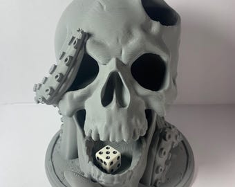 Tour de dés gothique Skull : D&D, rouleau de dés TTRPG