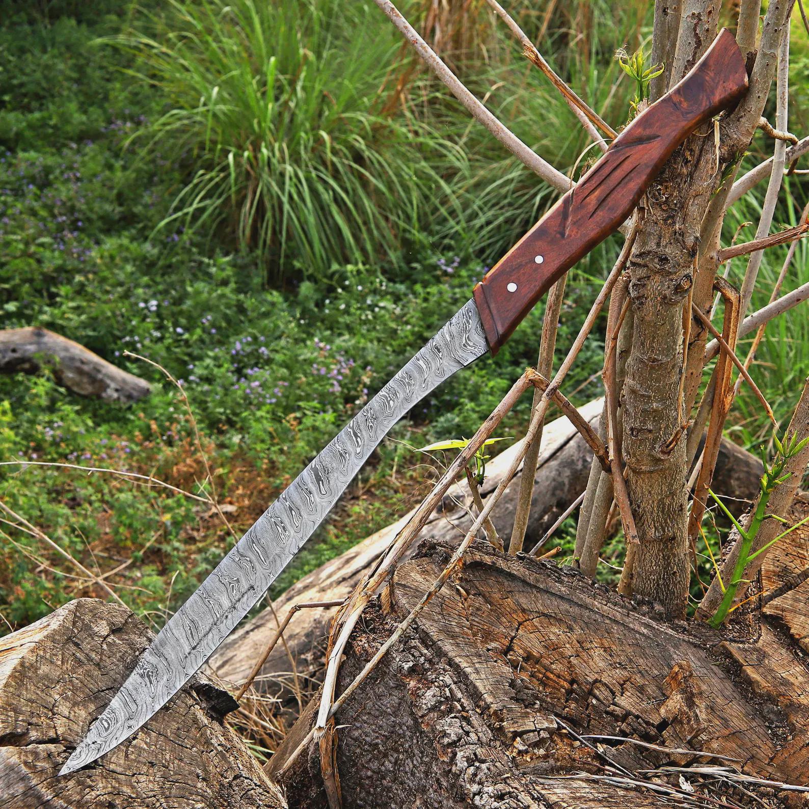 Rustic Sword Read Hand-forged Damascus Steel Sword: Rustic Collector's Blade - Etsy