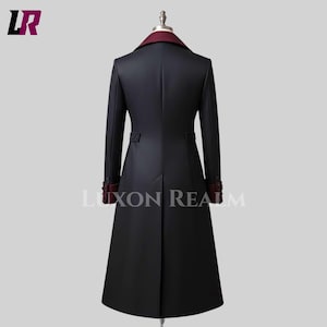 Gothic Victorian Suit for Men • 3 Piece Tailcoat Set • Steampunk Long Coat & Vest • Vampire Costume Trench Coat • Handmade Formal Suit image 3