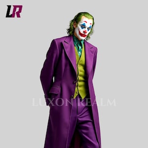 Custom Purple Joker Costume Suit | Handmade 3-Piece Cosplay Outfit for Halloween, Events & Conventions Purple Joker Suit for Men and Teens