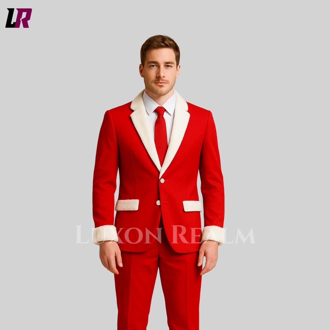 Red Velvet Santa Suit For Men Custom Christmas Suit Festive Holiday red-velvet-santa-suit-for-men-custom-christmas-suit-festive-holiday