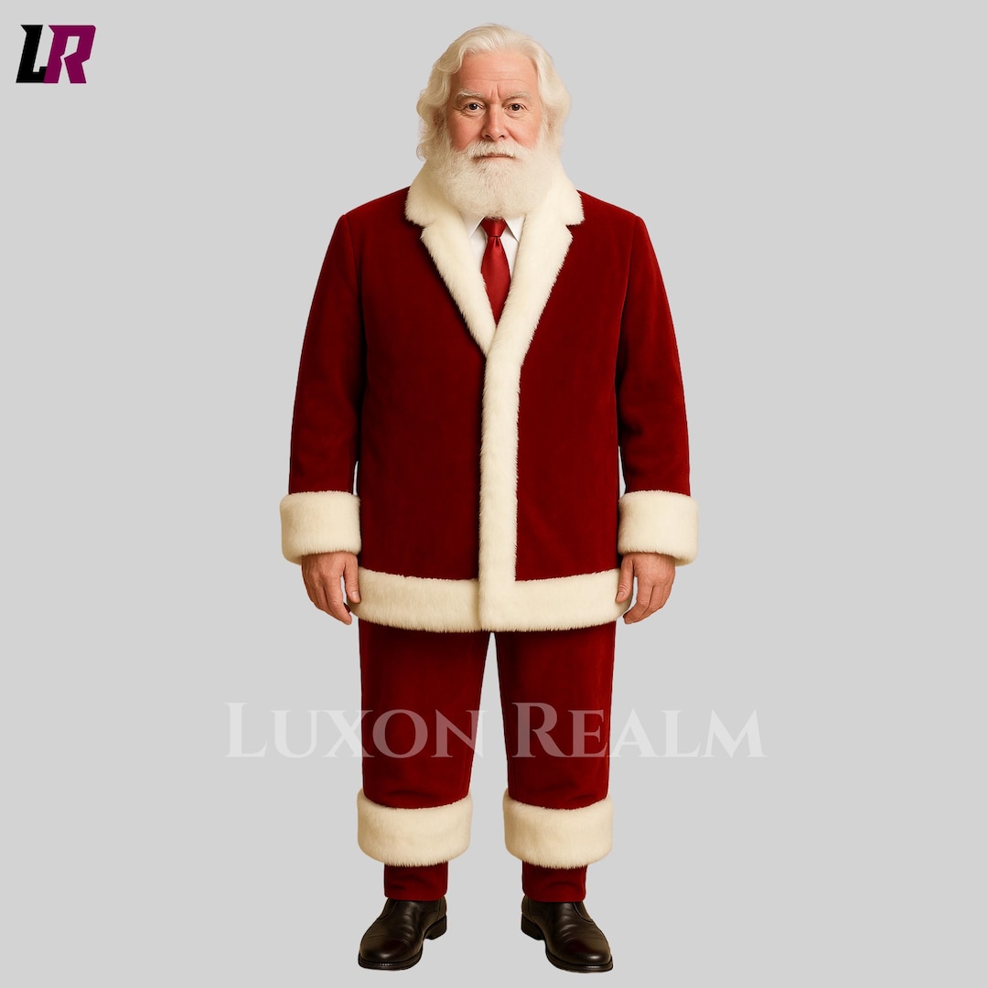 Classic Red Velvet Santa Suit For Men Custom Christmas Velvet Tuxedo classic-red-velvet-santa-suit-for-men-custom-christmas-velvet-tuxedo