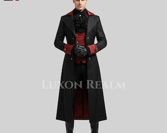 Viktorianischer Frack Gothic | Herren Steampunk-Mantel | Vampir-Kostüm Jacke | Handgemachter Historischer Mantel | Benutzerdefinierte Gothic tragen