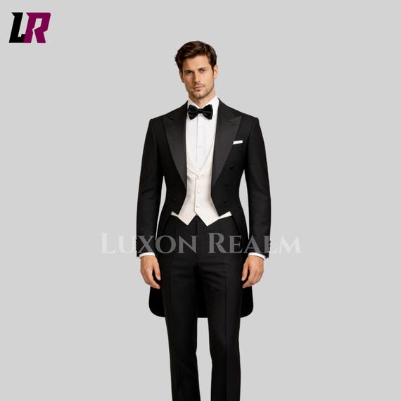Men's Black Evening Tailcoat Suit | Luxury Handmade Dress Tails Suit |  Formal Ballroom, Opera & Wedding Tuxedo | Custom Fit Tailcoat - Etsy Israel