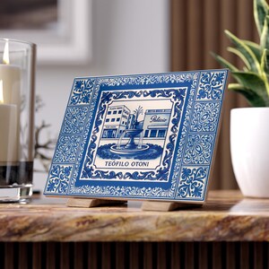 Brazilian Cities Ceramic Tile – Vintage Portuguese Style Wall Art
