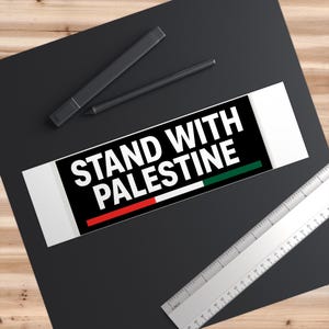 Stand with Palestine Bumper Sticker | Pro Palestine Car Decal, Solidarity Awareness Sticker