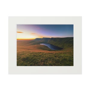 Llyn y Fan Fach Sunset Lake Scenic Welsh Fine Art Print, Brecon Beacons Landscape Wall Art, Nature Photography Gift, Modern Frame